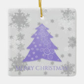 Lavande Festif Arbre de Noël Ornement en céramique (Devant)