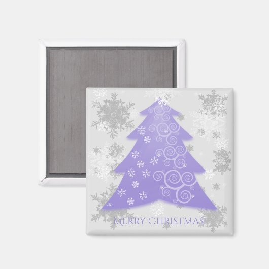 Lavande Festive Arbre de Noël Magnet (Recto/Verso)