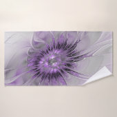 Lavande Fleur Dream Moderne Abstrait Fractal (Serviette de bain)