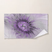 Lavande Fleur Dream Moderne Abstrait Fractal Art (Serviette à main)