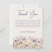 Lavande Fleur sauvage Carte de remerciements beige (Devant)