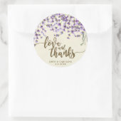 lavande fleurie amour et merci faveurs autocollant (Sac)