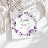 lavande fleurie baptême invitation