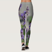 Lavande fleurit Floral Botanical Grey Leggings (Dos)