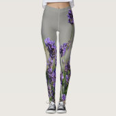 Lavande fleurit Floral Botanical Grey Leggings (Devant)