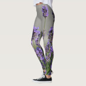 Lavande fleurit Floral Botanical Grey Leggings (Gauche)