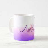 Lavande fleurs aquarelle tasse de café (Devant gauche)