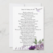 Lavande Fleurs Hummingbird Invitation (Dos)