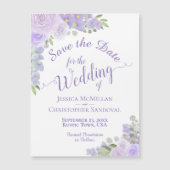 Lavande Floral Enregistrer la date Magnet de calli (Devant)