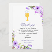 Lavande florale de carte de remerciements de (Devant / Derrière)