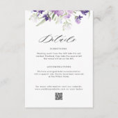 lavande florale détails mariage carte de boîtier (Devant)