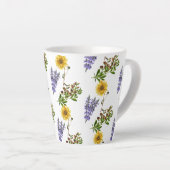 Lavande florale et Motif de tournesol Latte Mug (Angle droit)