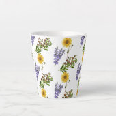 Lavande florale et Motif de tournesol Latte Mug (Devant)