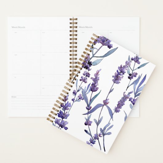 Lavande Florale sur blanc (Devant avec enveloppe)