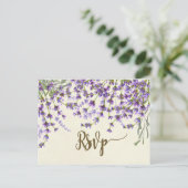 lavande floraux mariage rsvp carte postale (Debout devant)