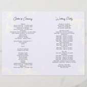 Lavande Flourish Folded Church Wedding Programme (Dos)