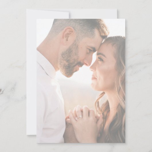 Lavande Frost Faire-part de mariage florale avec p (Dos)