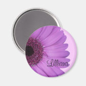 Lavande Gerbera Daisy Magnet rond (Recto/Verso)