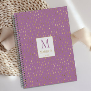 Lavande Goutte de Pluie Moderne Monogramme Tendanc