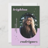 Lavande & Green Photo Grad Invitation & Faire-part (Devant)