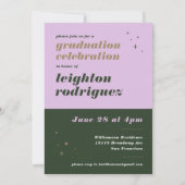 Lavande & Green Photo Grad Invitation & Faire-part (Dos)
