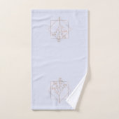 Lavande gris avec design floral doré (Serviette à main)
