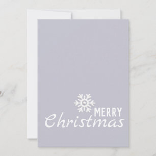 Lavande gris carte de Noël blanc Flocon de neige