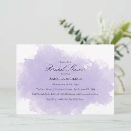 Lavande | Invitation de douche nuptiale (Debout devant)