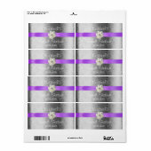 Lavande/Lilac Mariage Étiquette vin/bouteille d'ea (Feuille entière)