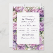 Lavande Lilac rustique et Faire-part de mariage de (Devant)