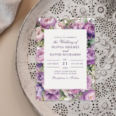 Lavande Lilac rustique et Faire-part de mariage de