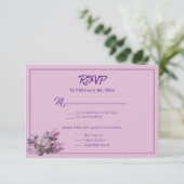 Lavande, Lilacs, Roses, Mariage Carte RSVP (Debout devant)
