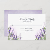 Lavande mariage carte RSVP Rustique violet floral (Devant / Derrière)