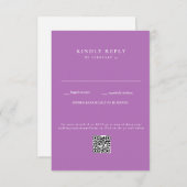 Lavande moderne Mariage QR Code RSVP (Devant / Derrière)