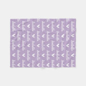 Lavande Nom personnalisé Couverture avec Coeurs (Devant (Horizontal))
