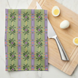 Lavande pâle avec des serviettes de cuisine vertes