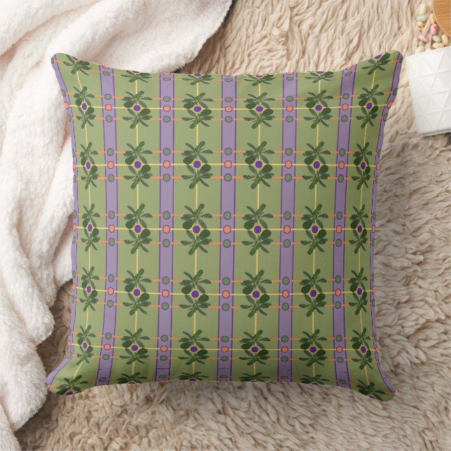 Lavande pâle avec oreiller à lancer vert (Couverture)