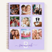 Lavande photo collage monogramme journal moderne (Devant)