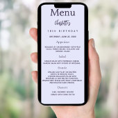 Lavande photo fun faits carte de menu d'anniversai