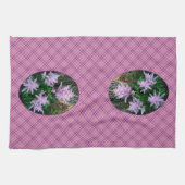Lavande Plaid Papillon Bush Floral Serviette à mai (Horizontal)