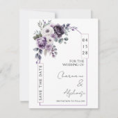 Lavande, Prune, Faire-Part de Date de Mariage | (Devant)