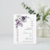 Lavande, Prune, Faire-Part de Date de Mariage | (Debout devant)