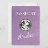 Lavande Purple Aruba Faire-part de mariage de pass (Dos)