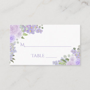 Lavande Purple Floral Élégant Mariage Carte d'Esco