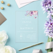 Lavande Purple Floral Mariage Acrylique Invitation (Insitu (Mariage))