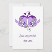 Lavande Purple Floral Oiseaux & Invitation de douc (Dos)