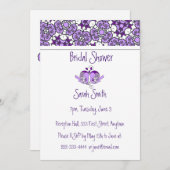 Lavande Purple Floral Oiseaux & Invitation de douc (Devant / Derrière)