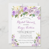 Lavande Purple invitation de douche nuptiale (Devant)