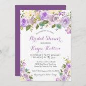 Lavande Purple invitation de douche nuptiale (Devant / Derrière)