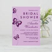 Lavande Purple Papillon Faire-part de mariage tour (Debout devant)